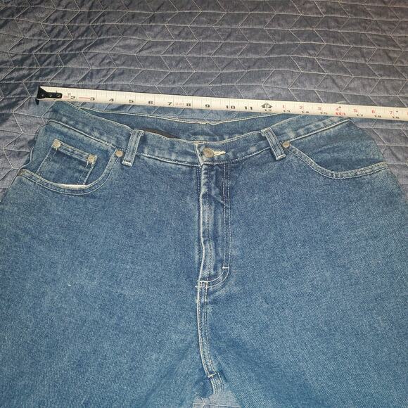 Vintage No Boundaries Size 15 (32x30) Cotton Split Flare Jeans Aztec Red Boho - Picture 7 of 10